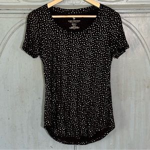 Juicy Couture Size S Black Polka Dot Short Sleeve T-Shirt